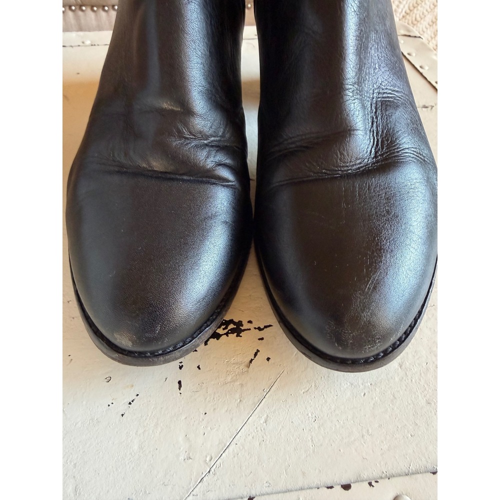 JIMMY CHOO Ankle Boots Black Studded Leather Block Melvin Women's Size 41 1/2 - Picture 2 of 16